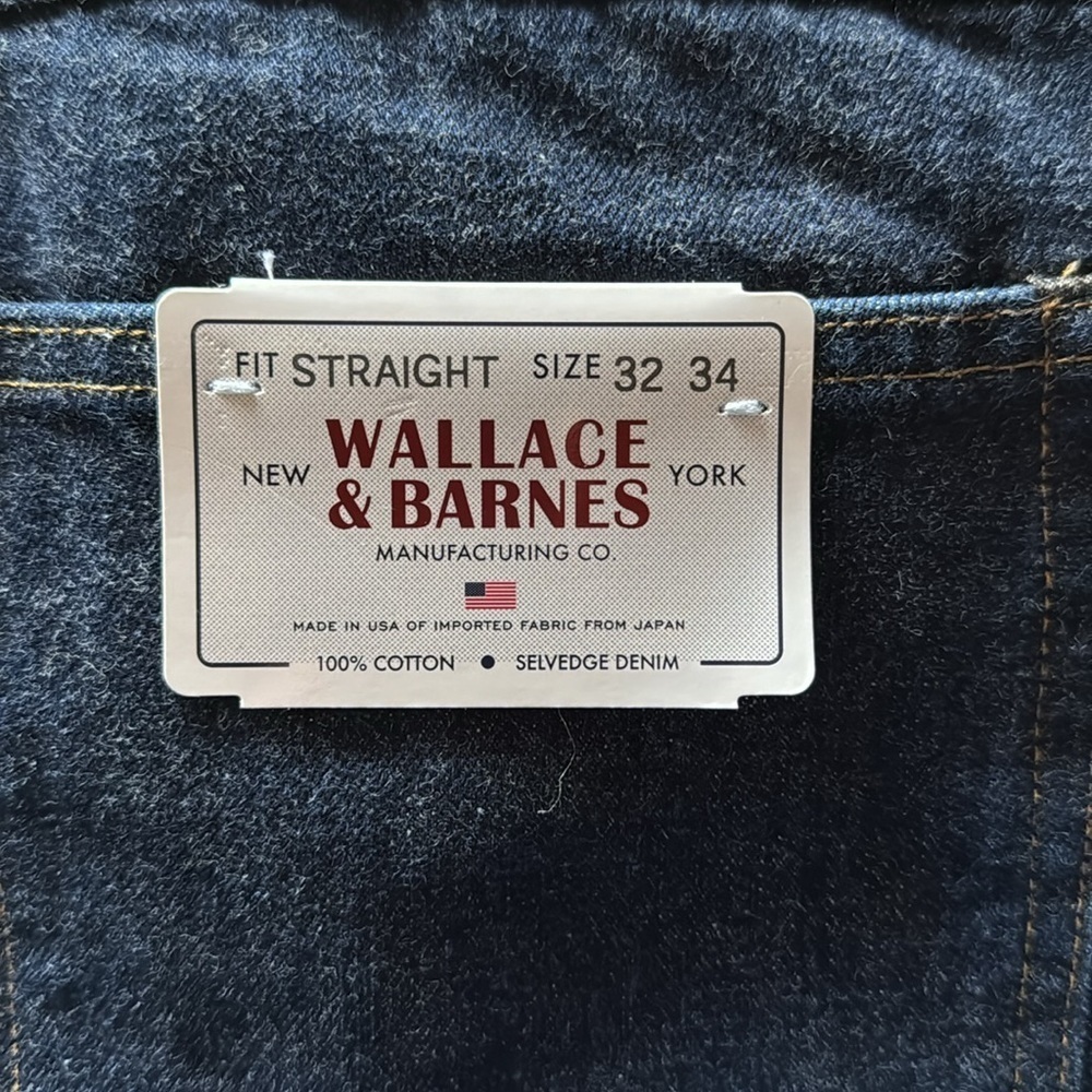 Mens Wallace & Barnes Straight Fit Selvedge Denim Size 32 x 34 Sold at J Crew - Picture 6 of 7